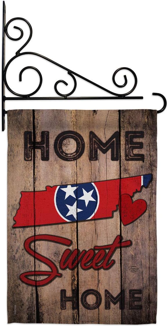 State Tennessee Home Sweet Garden Flag Set Wall Holder Americana States USA American Territories Republic Country Particular Area Small Gift Yard House Banner Double-Sided Made In 13 X 18.5