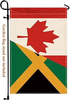 Jamaica Canada Friendship Garden Flag,12x18 in Heavy Duty Jamaican Canadian Outdoor Banner for Patio Yard with Double Side