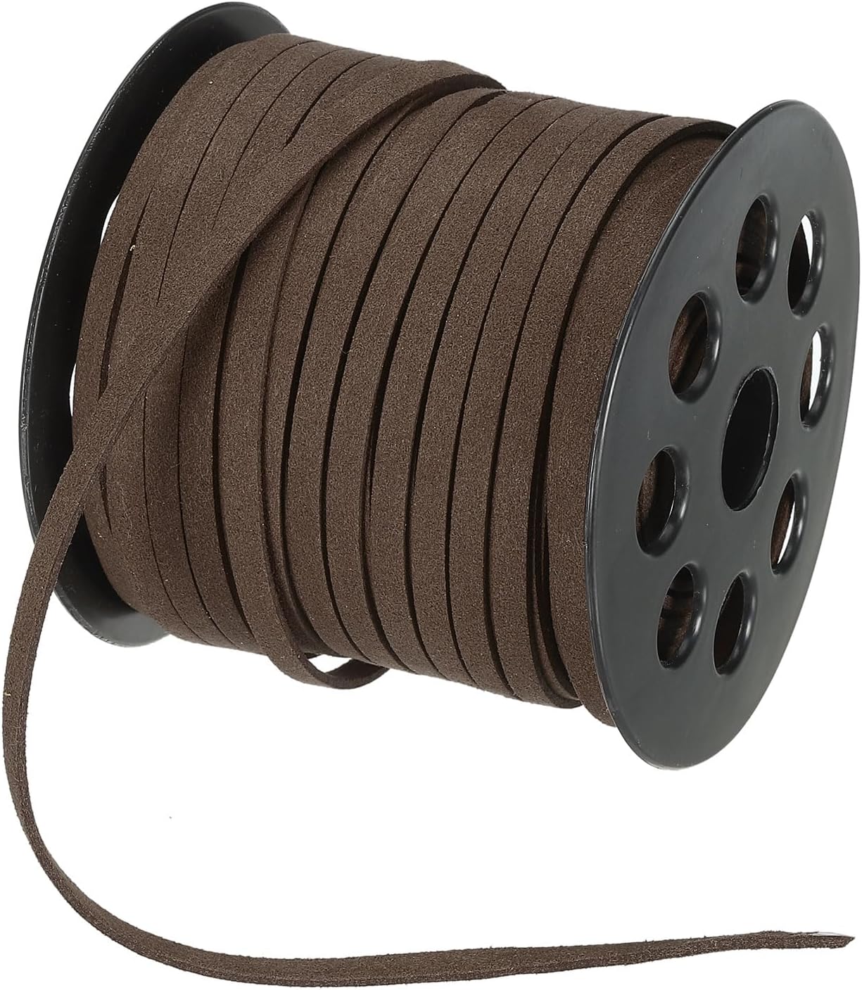 PATIKIL Flat Suede Leather Lace, 5mm x 50 Yard Faux Suede Leather Cord DIY Supplies for Necklace Bracelet Beading Jewelry Making Tassels Art Crafts, Dark Brown