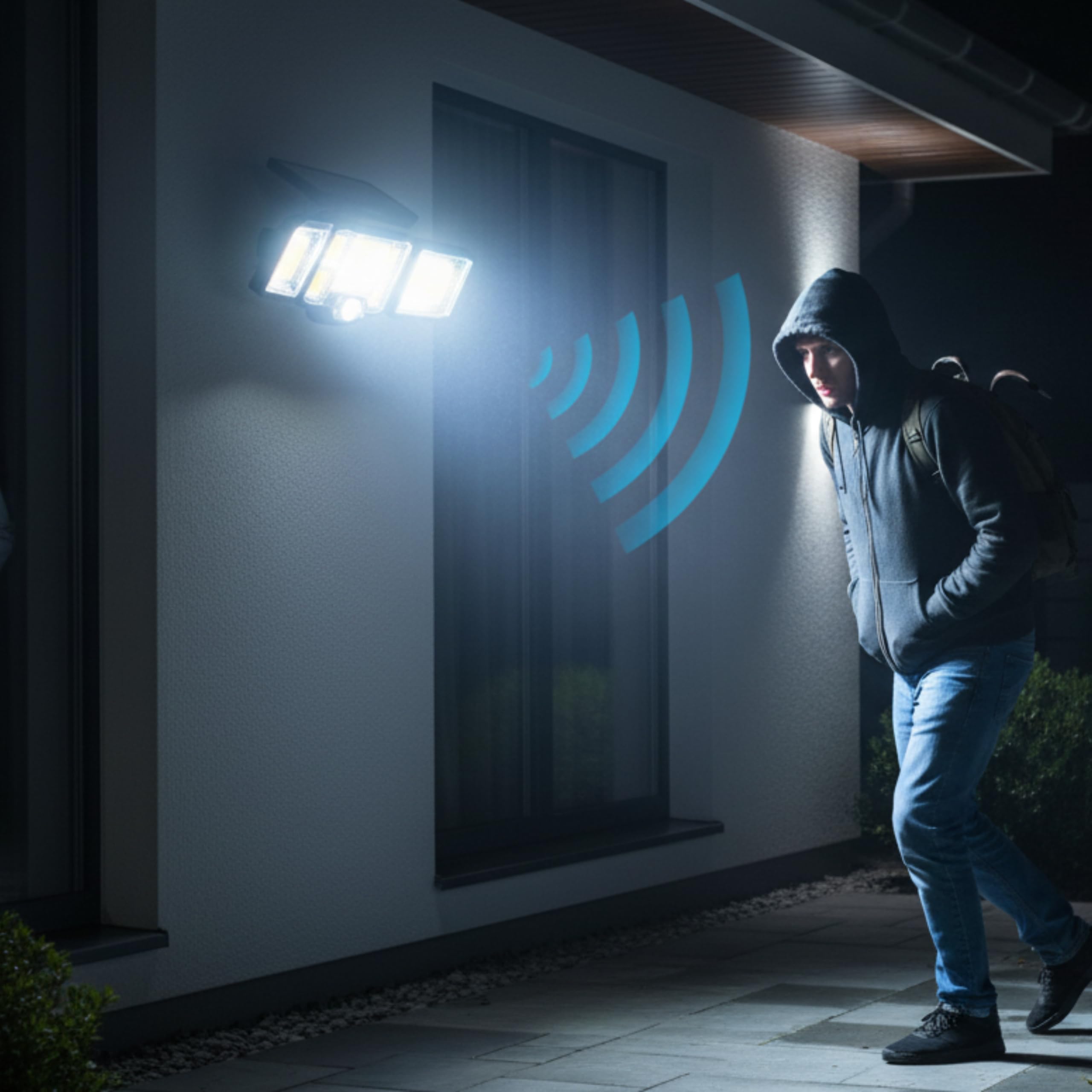 Homehop Solar Motion Sensor Light for Home Outdoor Waterproof 192 COB Wireless Automatic Security Night Lamp for Home. Garden. Balcony, and Porch (ABS, Cool White)