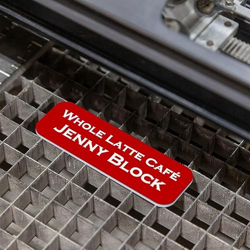 Miniatura 8 de Etiqueta para nombre e insignia blancas, paquete de 10 unidades, 1 x 3 pulgadas, esquinas redondeadas, con parte trasera magnética, Negro