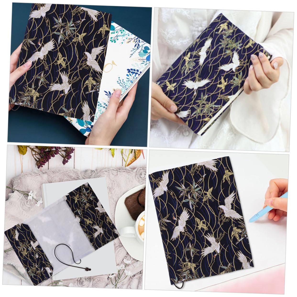 Lurrose 5 Pièces couverture de livre de protège livre housse livre couverture de livre décorative pochette de protection de livre scrapbooking décor rétro livre protecteur en tissu