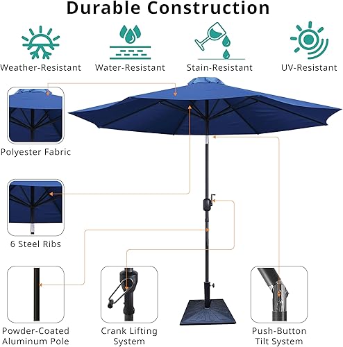 Miniatura 2 de iPatio Paraguas de poste de 9.2ft con bolsa de transporte