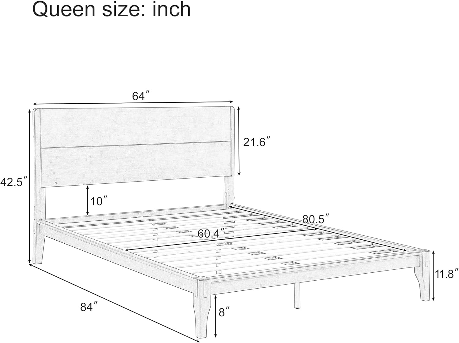 Merax 3 Pieces Bamboo Bedroom Sets, Mid-Century Modern Queen Size Platform Bed with Tall Headboard, Storage Drawer Night Stands Set, Wood Slats Support, No Box Spring Needed, Easy Assembly, Natural