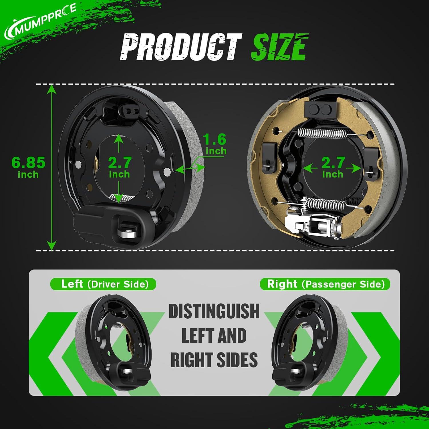 Club Car Brake Assembly, Golf Cart Rear Brake Cluster for Club Car DS Precedent 1995-UP and Tempo 2018-UP, Driver and Passenger Side, Golf Cart Brakes OEM 101823301, 103380202