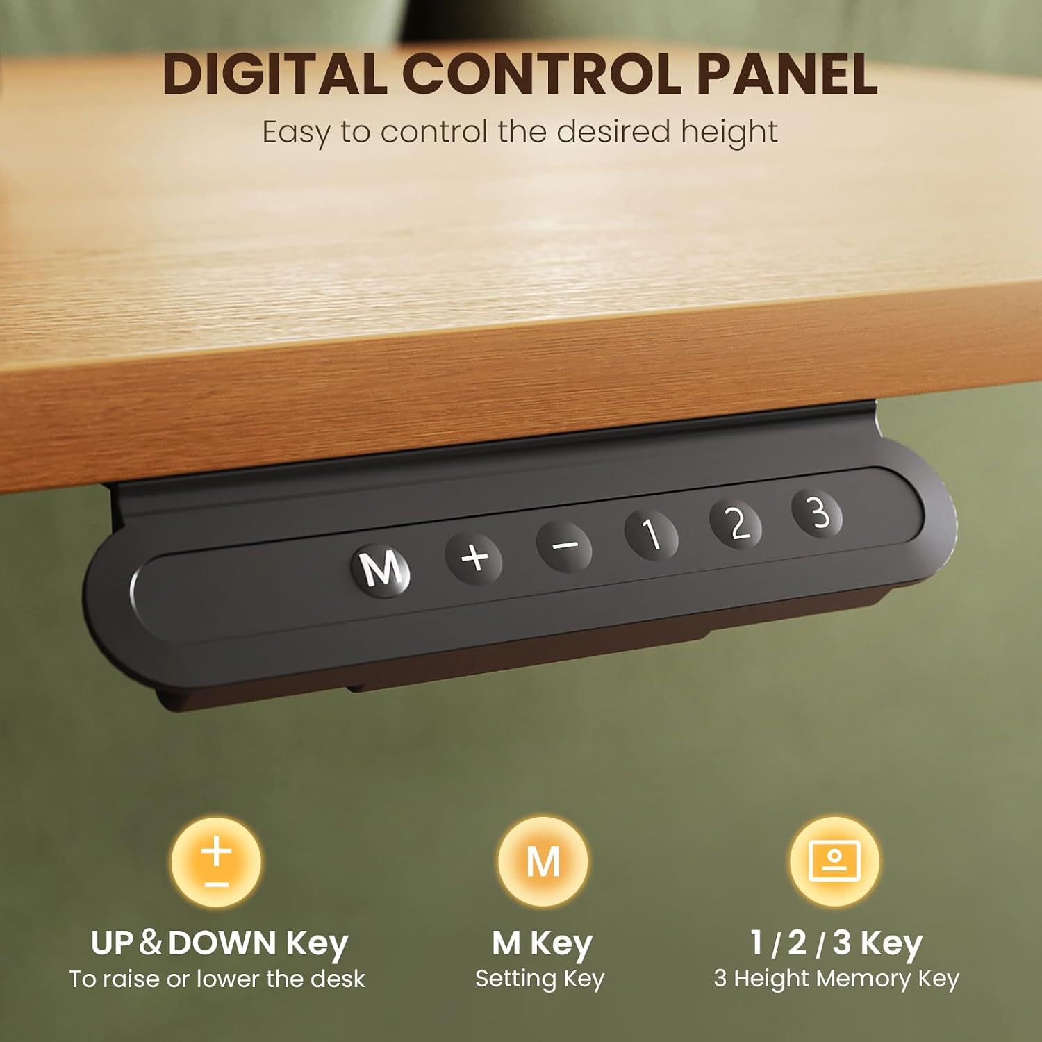 Digital control panel with memory presets