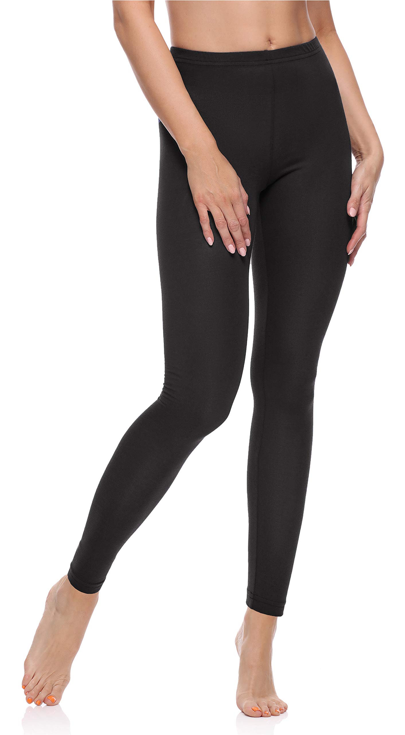 Merry Style Lunghi Leggings Fuseaux Sportivi da Donna Pratico Modello a Vita Alta in Cotone Naturale MS10-198