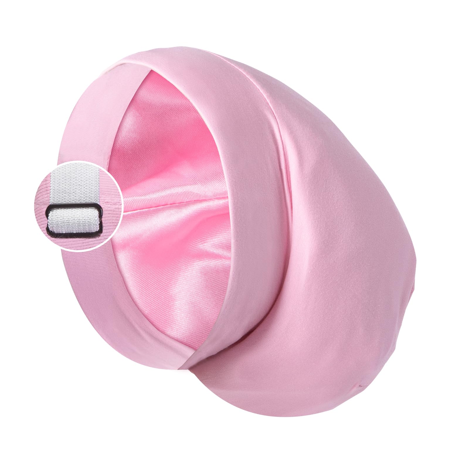 Bonnet de nuit en satin doublé de soie - Couverture réglable pour cheveux crépus - Bonnet de nuit souple - Protection des cheveux des patients