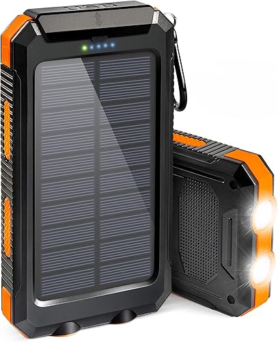 Cargador solar, 38800mAh portátil tipo C banco de energía solar para todos los teléfonos celulares, paquete de batería impermeable, cargador de