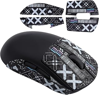 Hyekic Gaming Mouse Grip Tape fit for Logitech G Pro X Superlight,4pcs Mouse Anti-Slip Stickers,Gaming Mouse Skin Pre-Cut,Self-Adhesive Design,Sweat Resistant,Easy to Apply