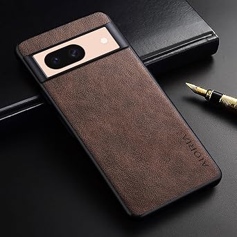 for Google Pixel 8A Case, 6.1 inch Premium Leather Cover Retro Design Full Protective Phone Case for Google Pixel 8A 5G (Coffee)