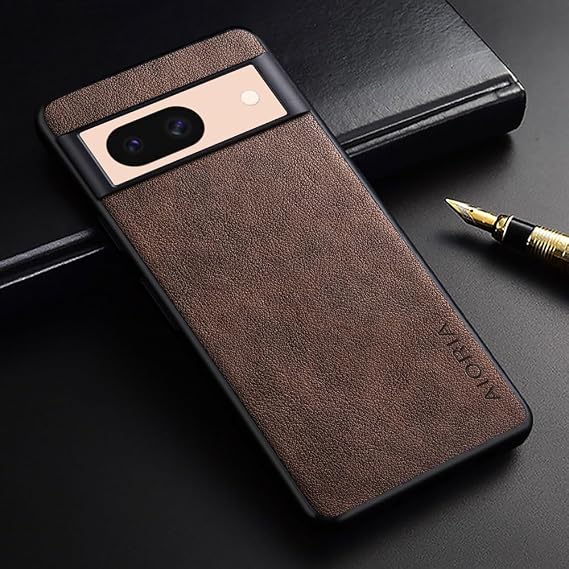 for Google Pixel 8A Case, 6.1 inch Premium Leather Cover Retro Design Full Protective Phone Case for Google Pixel 8A 5G (Coffee)