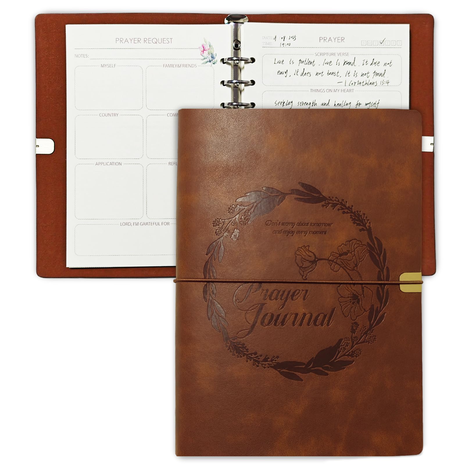 GoShambar Prayer Journal for Woman, Leather Bible Journal, Devotional Journal for Women and Men, Bible Study Journal for Christians, Bible Notebooks