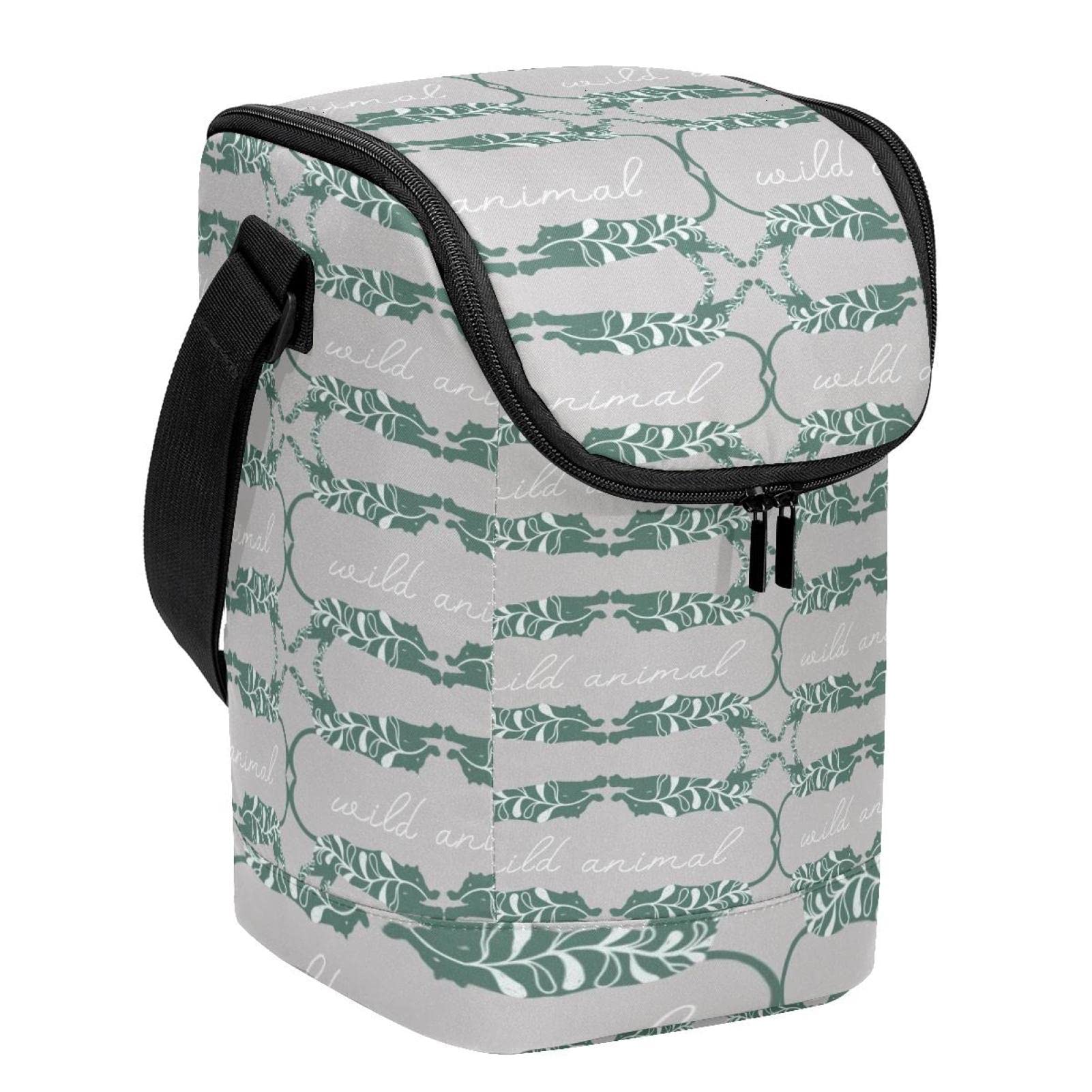Bolsa de almuerzo con silueta de animales porta táper para oficina y picnic unisex