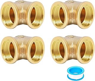 4PCS 90 Degree Barstock Street Elbow Brass Pipe Fitting,1/2"NPT Female x 1/2"NPT Female Forged Pipe Fitting (1/2"NPT Female x 1/2"NPT Female)