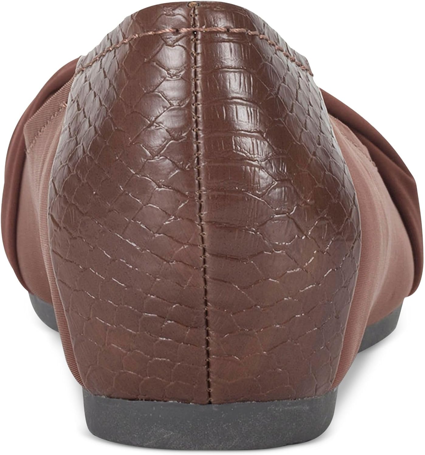 BareTraps Womens Brown Mixed Media Flexible Cushioned Lightweight Mitsy Round Toe Slip On Ballet Flats 6 M