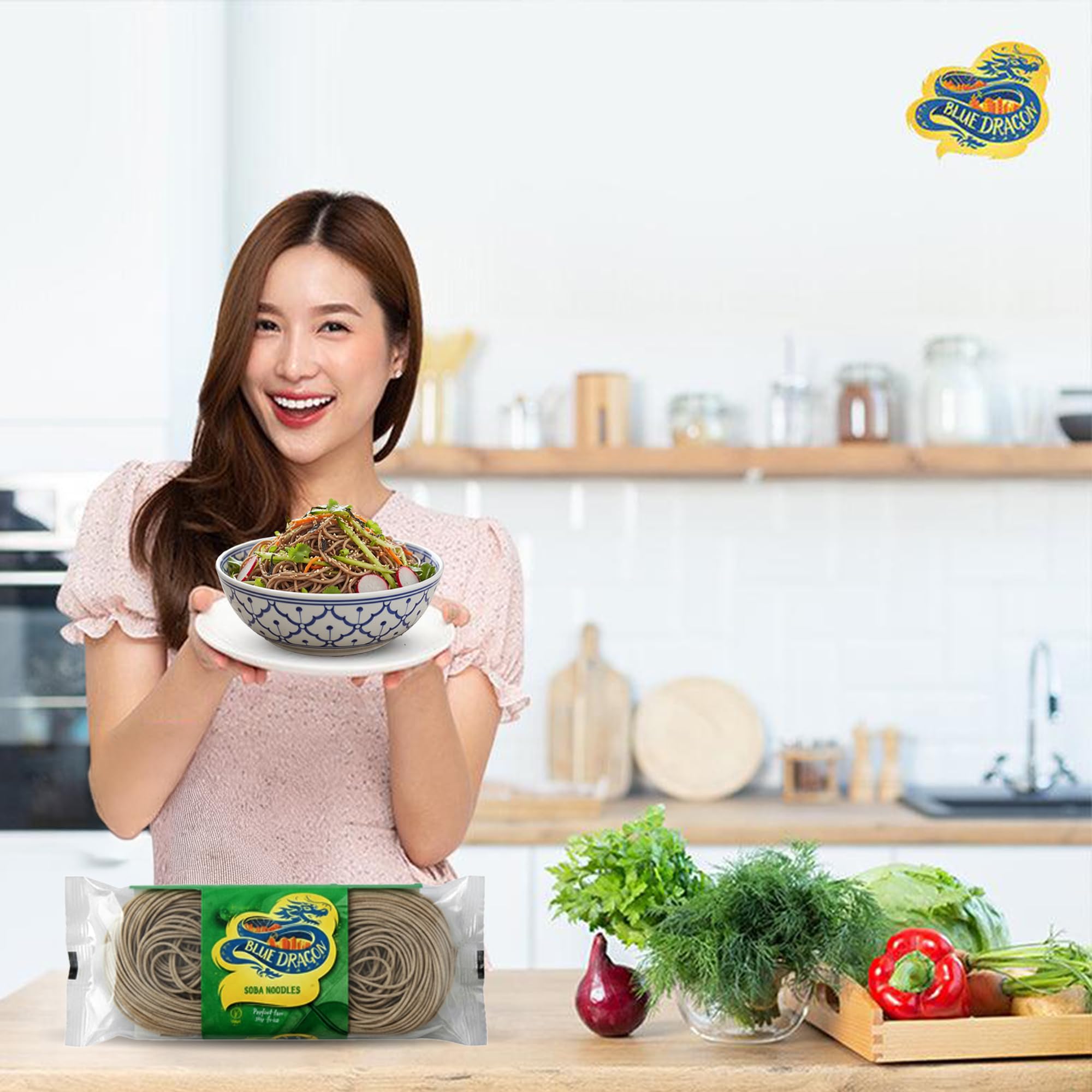 Blue Dragon Soba Noodles 200g | Authentic Japanese Buckwheat Noodles | Perfect for Stir Fry, Soups & Salads | Vegan | Imported from Thailand 2