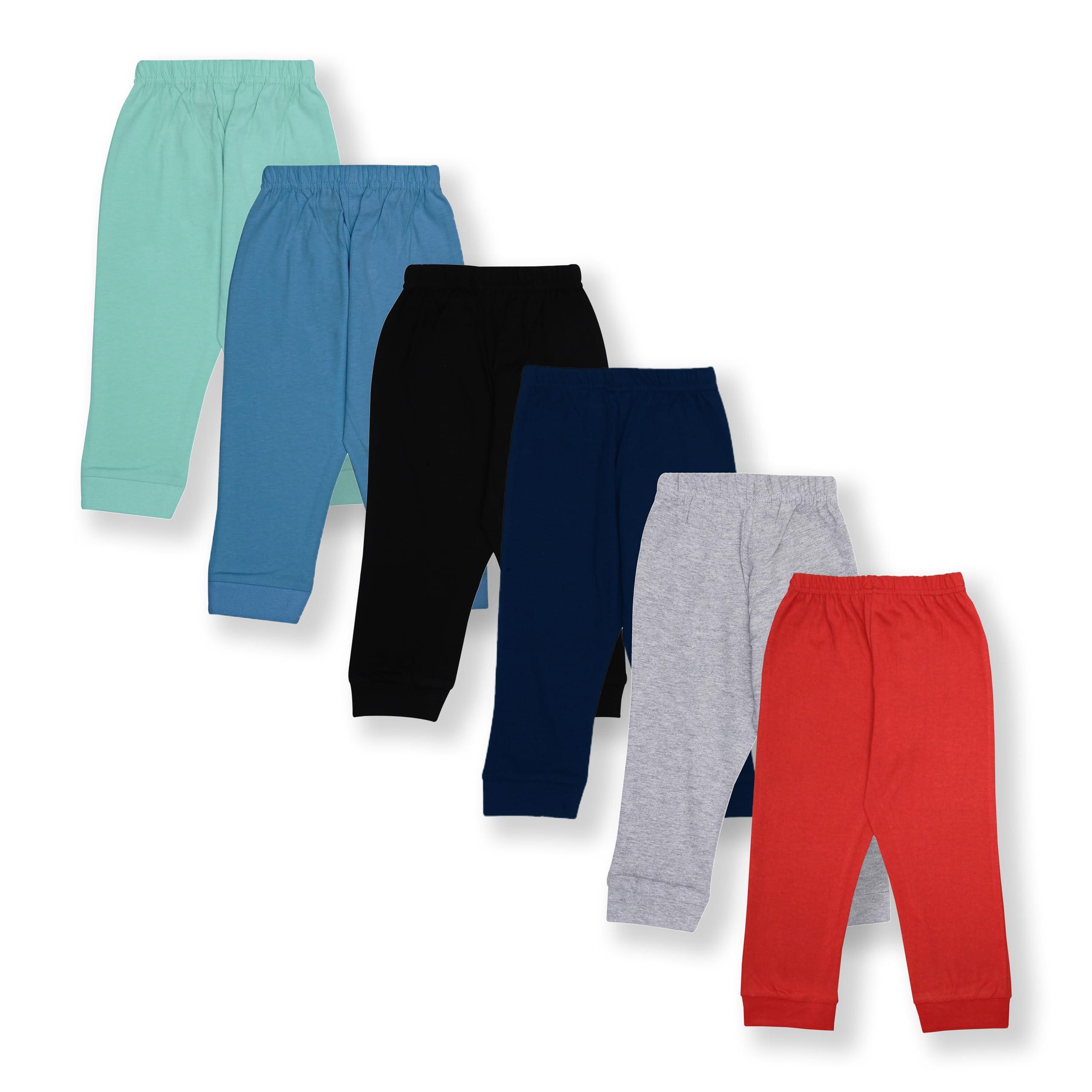YUV Infant Boys & Girls Multi-Color Pack of 6 100% Soft Cotton Solid Pajama Pants for 18 to 24 Months