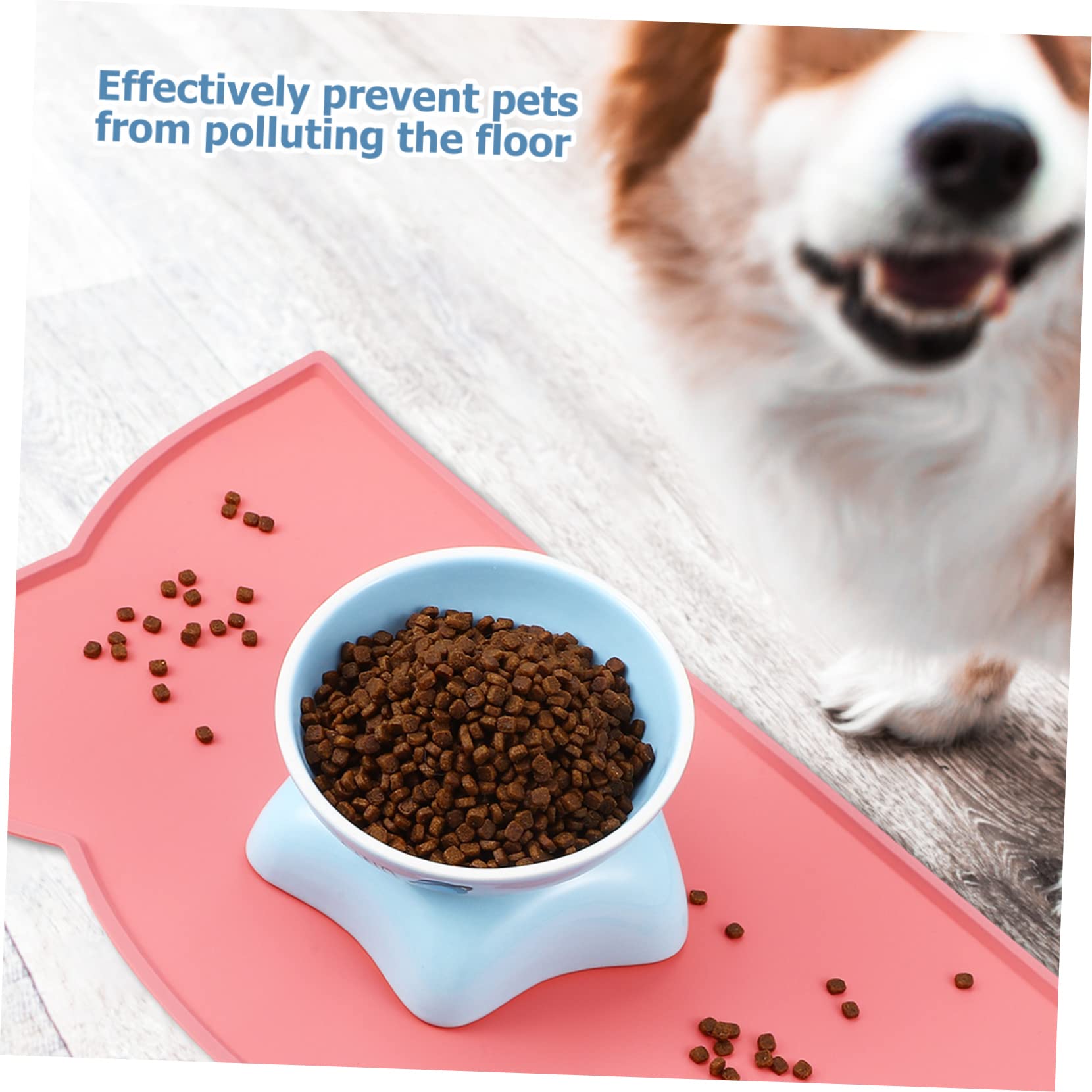 UPKOCH 2 Pcs Cat Bowl Mats Non Slip Silicone Pet Feeding Mats with Raised Edges for Dog and Cat Food Bowls Easy to Flexible Design