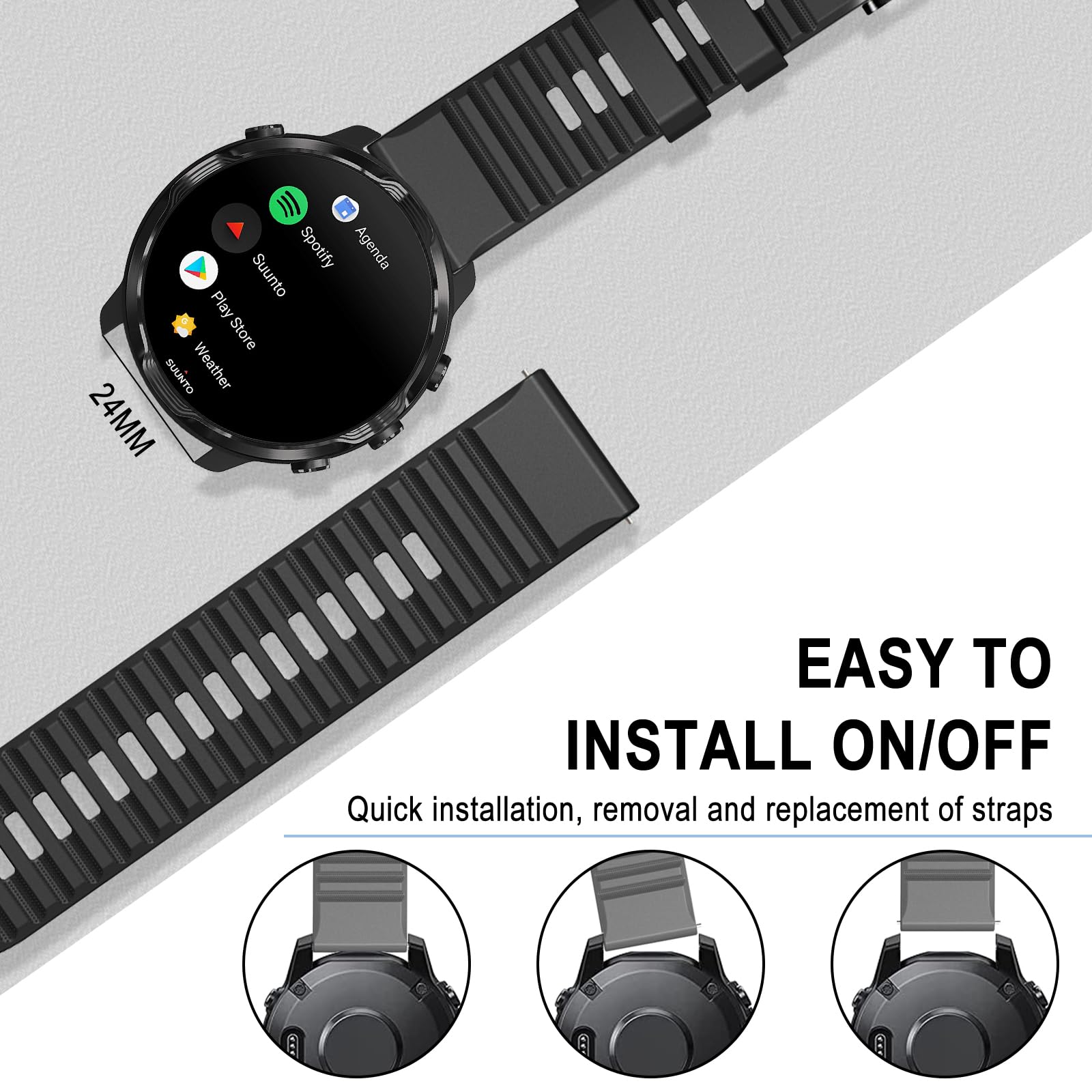 Nylon Bracelet pour Suunto 7/ 9/9 Titanium/9 Baro/Spartan Sport/D5 Bracelet, Réglable Fermoir en Acier Inoxydable Elastique Sport Sangle de Rechange Compatible avec Suunto 7 (1,Aucun type de métal Nylon Bracelet pour Suunto 7/ 9/9 Titanium/9 Baro/Spartan Sport/D5 Bracelet, Réglable Fermoir en Acier Inoxydable Elastique Sport Sangle de Rechange Compatible avec Suunto 7 (1,Aucun type de métal