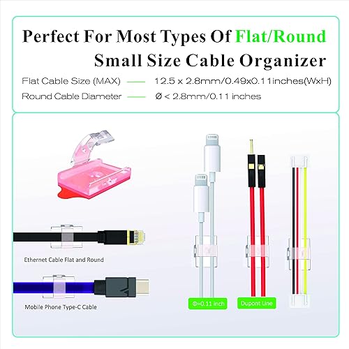 Miniatura 5 de ATB- Soportes de montaje y clips de tira de luz LED de doble instalación, ideal para soporte IP65 de 0.472 in de ancho, clips organizadores de