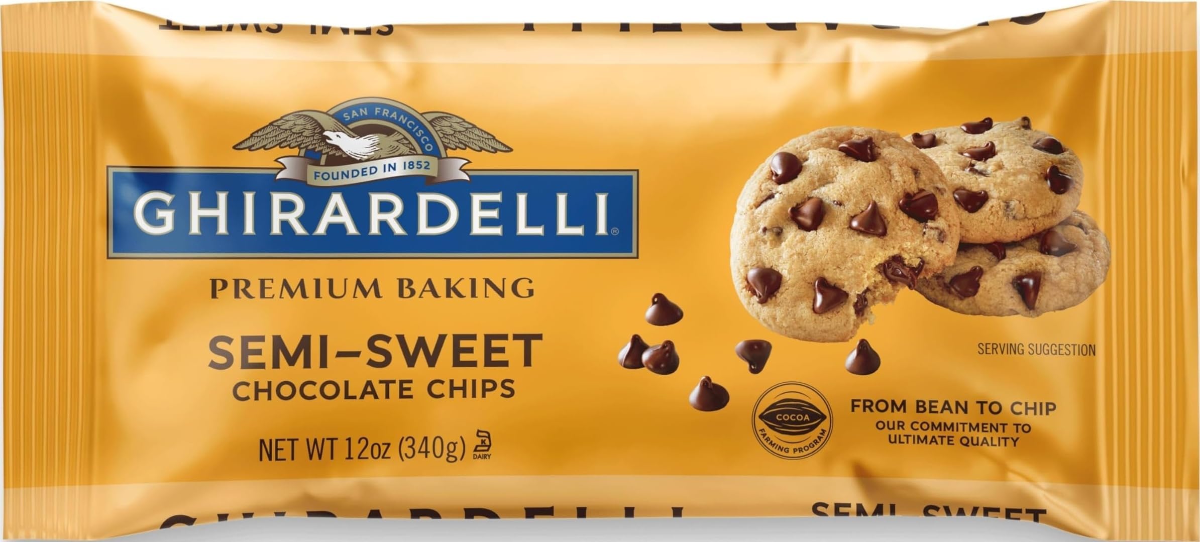 Ghirardelli, Baking Chips Semi Sweet, 12 Ounce