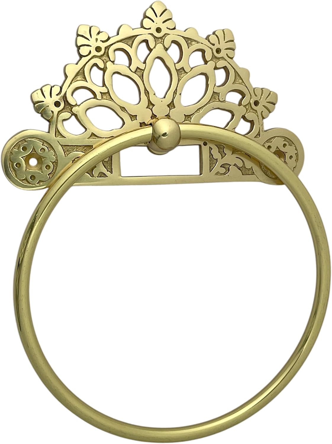 Victorian Towel Ring | Solid Brass |Brass Polished 6 inches | Hand Towel Hanger | Round Towel Holder for Bathroom, Toilet,Kitchen Accessories Handmade | Wall Mounted | Napkin Holder