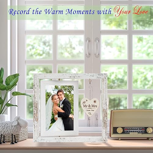 Miniatura 3 de Hooweti Regalos para señor y señora, marco de fotos de boda, regalos de boda para novia y novio, regalos de aniversario de recién casados, regalos