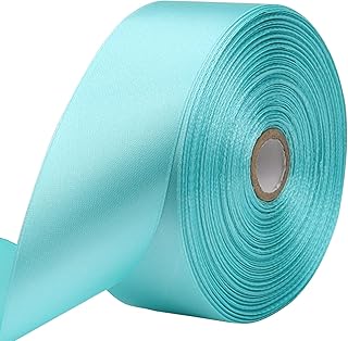 Lake Blue Solid Satin Ribbon 1-1/2 Inch 50 Yards Solid Polyester Fabric ...
