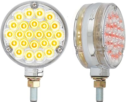 GG Grand General 78376 4" Double Faced Amber/Red Pearl 48 LED Sealed Light with Clear Lens in Twin Pack