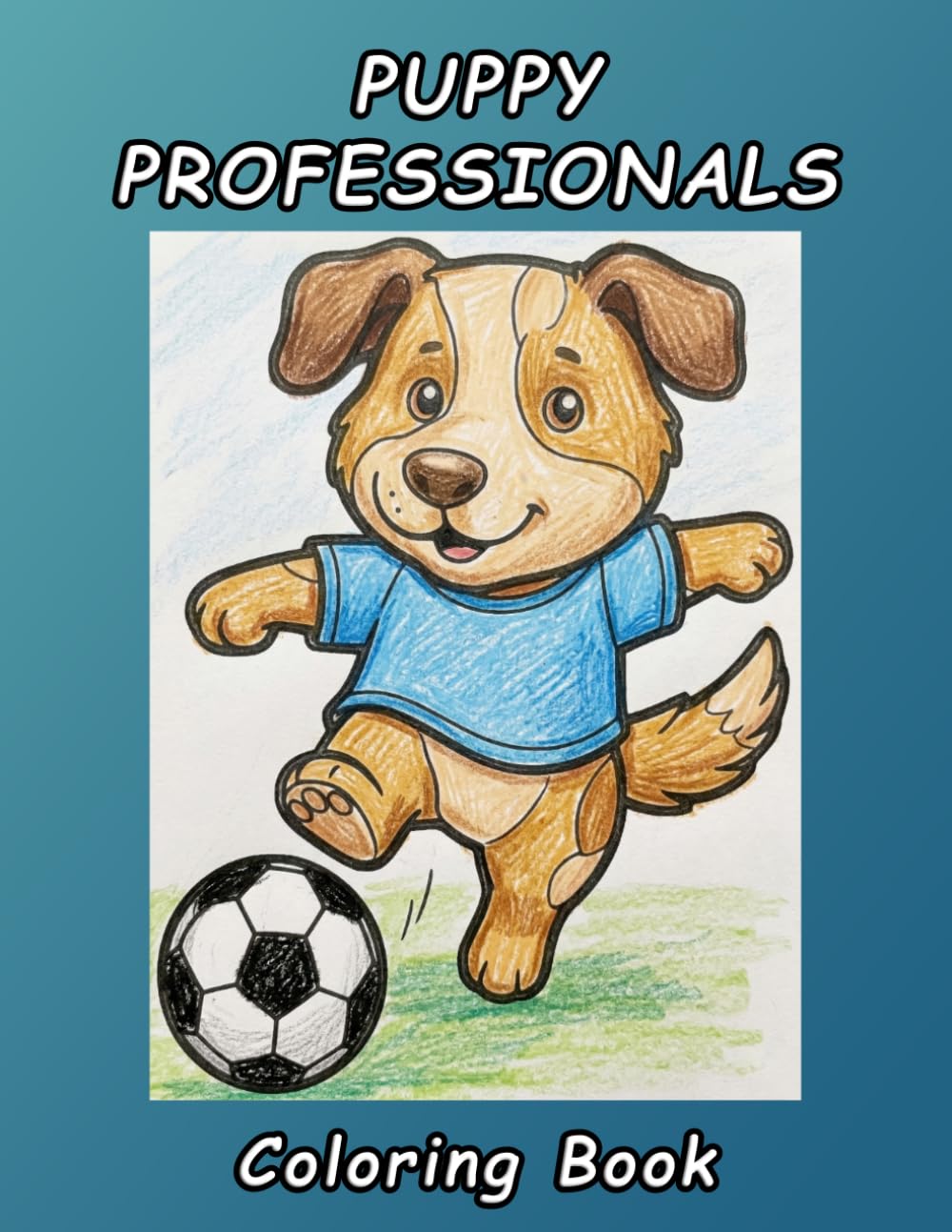 Puppy Professionals Coloring Book: Bold and Easy Coloring Pages of Cute Dogs in Fun Professions for Stress Relief and Relaxation