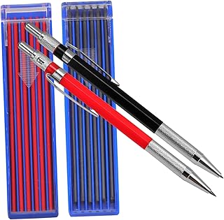 COHEALI 大工用ノック式木工筆 自動メカニカルペンシル 書きやすい作業筆 建築現場用精密マークツール 替え芯付き実用設計