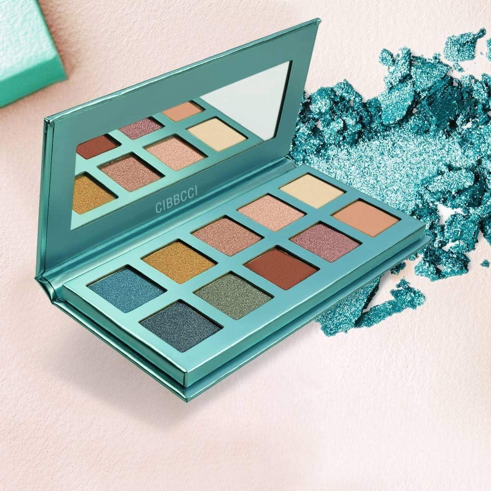 Professional 10 Colors Pigmented Eye Shadow Palette Pop Colors - 3 Matte + 7 Shimmer - Creamy Texture Blendable Eyeshadow Makeup Kit