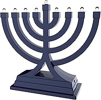 Vista 2 de Zion Judaica Menorá Mini de Hanukkah LED Operada con Batería o USB - Configuraciones de Luz Múltiples en Movimiento Hanukkiah para Decoraciones