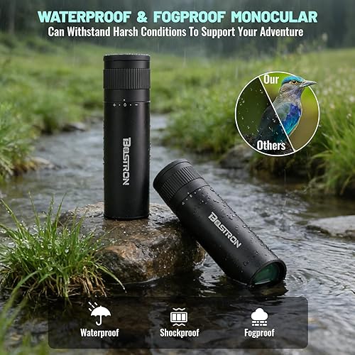 Vista 5 de Telescopio monocular HD de 10 x 32 pulgadas para adultos de alta potencia, cubierta de metal, impermeable, a prueba de niebla, prisma FMC recubierto