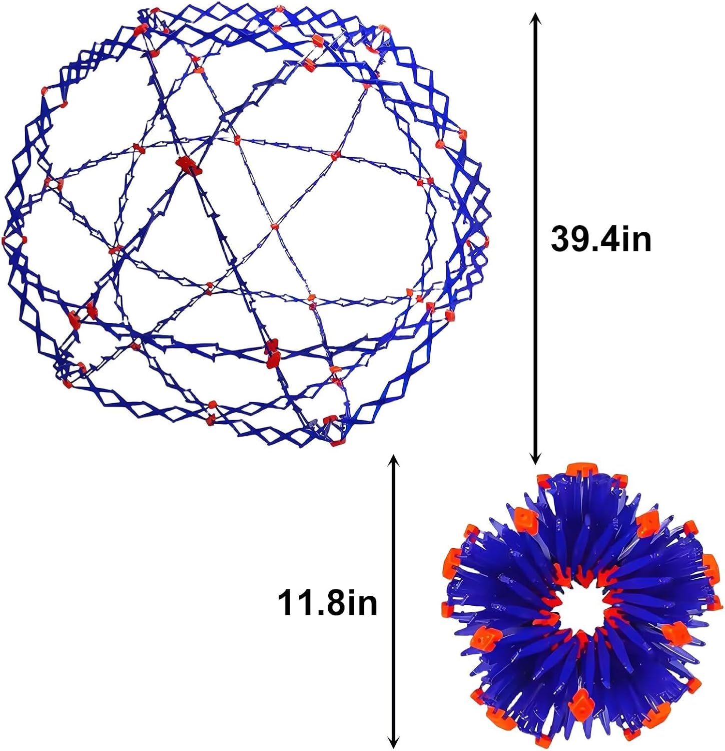 Large Plastic Toy Sphere, Novelty Blue Expandable Ball (11.8" to 39.4"), Breathing Toy Sphere Designed Specifically for Boy and Girl