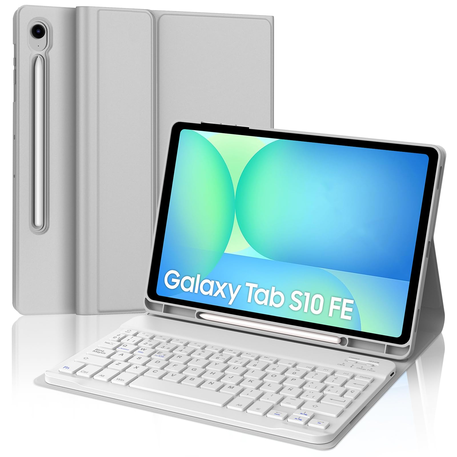 Teclado para Samsung Tab S10 FE bluetooth funda con teclado español Ñ Galaxy S9 FE 8