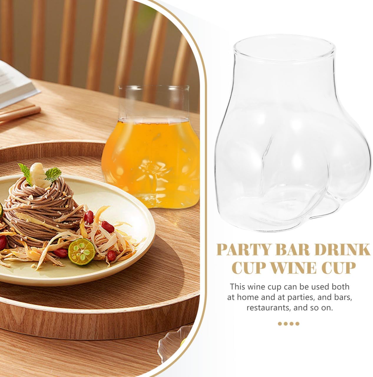 Luxshiny Body Shaped Glass Cup: Unique Creative Drinking Cup for Cocktails Beer Whiskey and Wine - Perfect for Parties Bars and Home Use 300ml/10oz