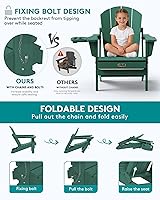 Vista 216 de SERWALL - Silla plegable Adirondack para patio, jardín, exterior, resistente a la intemperie, sillas para hoguera, color naranja