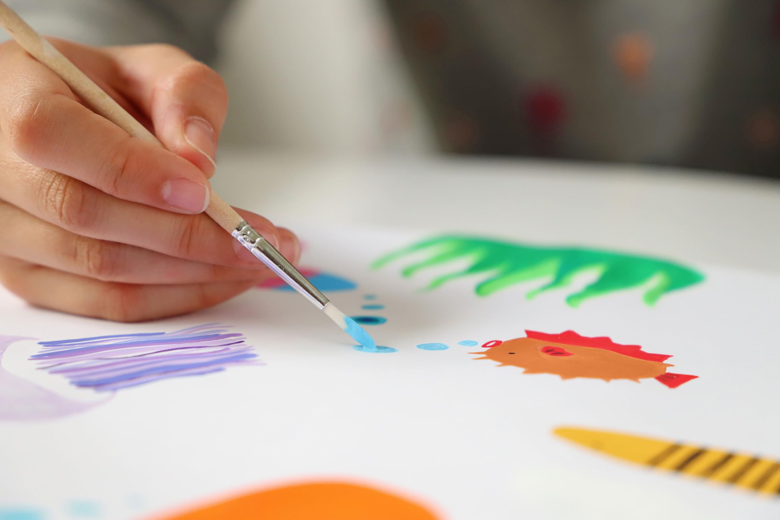 PRIMO - Tempere per Bambini +3 Anni, 8 Tubi da 12 ml, Colori Diluibili con Acqua, Colori a Tempera Fine Densi e Coprenti per Tessuti, Carta, Vetro, Lavoretti Creativi per Bambini e Hobby