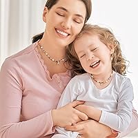 Vista 5 de M MOOHAM Collares coloridos con iniciales para mujer, gargantilla de perlas para mujer, colorido, letra personalizada, regalos de cumpleaños