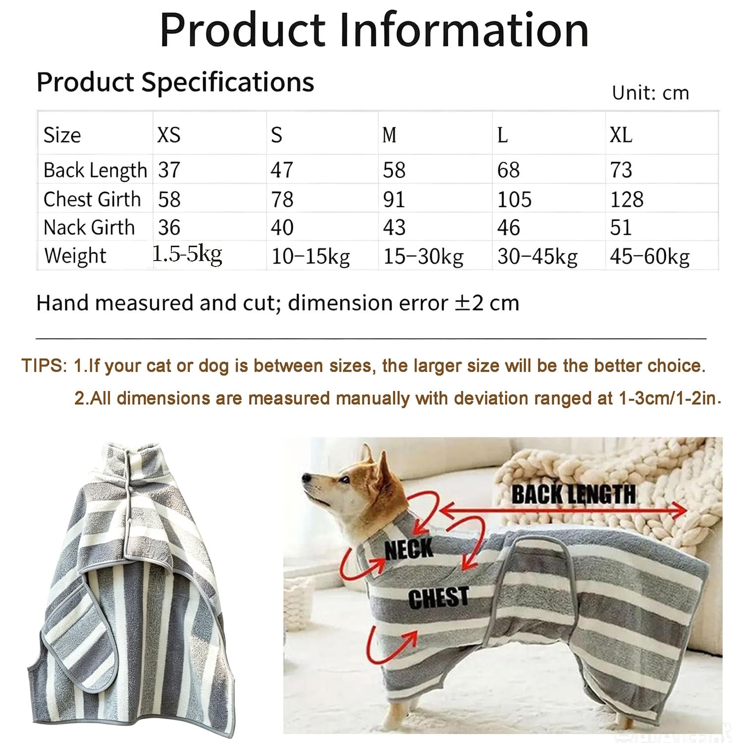 Accessoire Chien, Serviette for Chien, Peignoir for Chiens