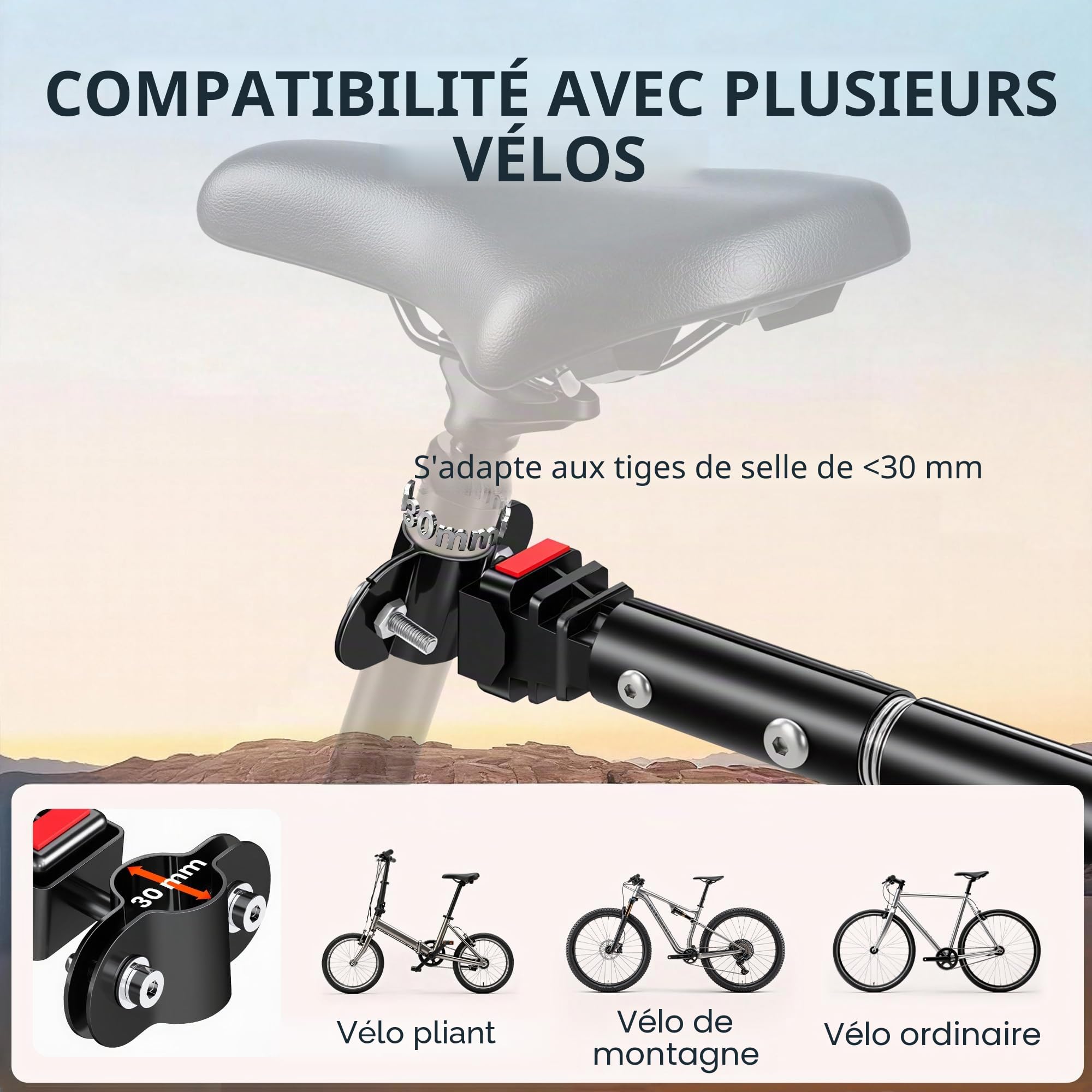 HOMCOM Remorque de vélo pour charge 40 kg, chariot à main avec housse en tissu Oxford imperméable, réflecteurs, cadre en acier et poignées pour transport de bagages, 144 x 59 x 80 cm