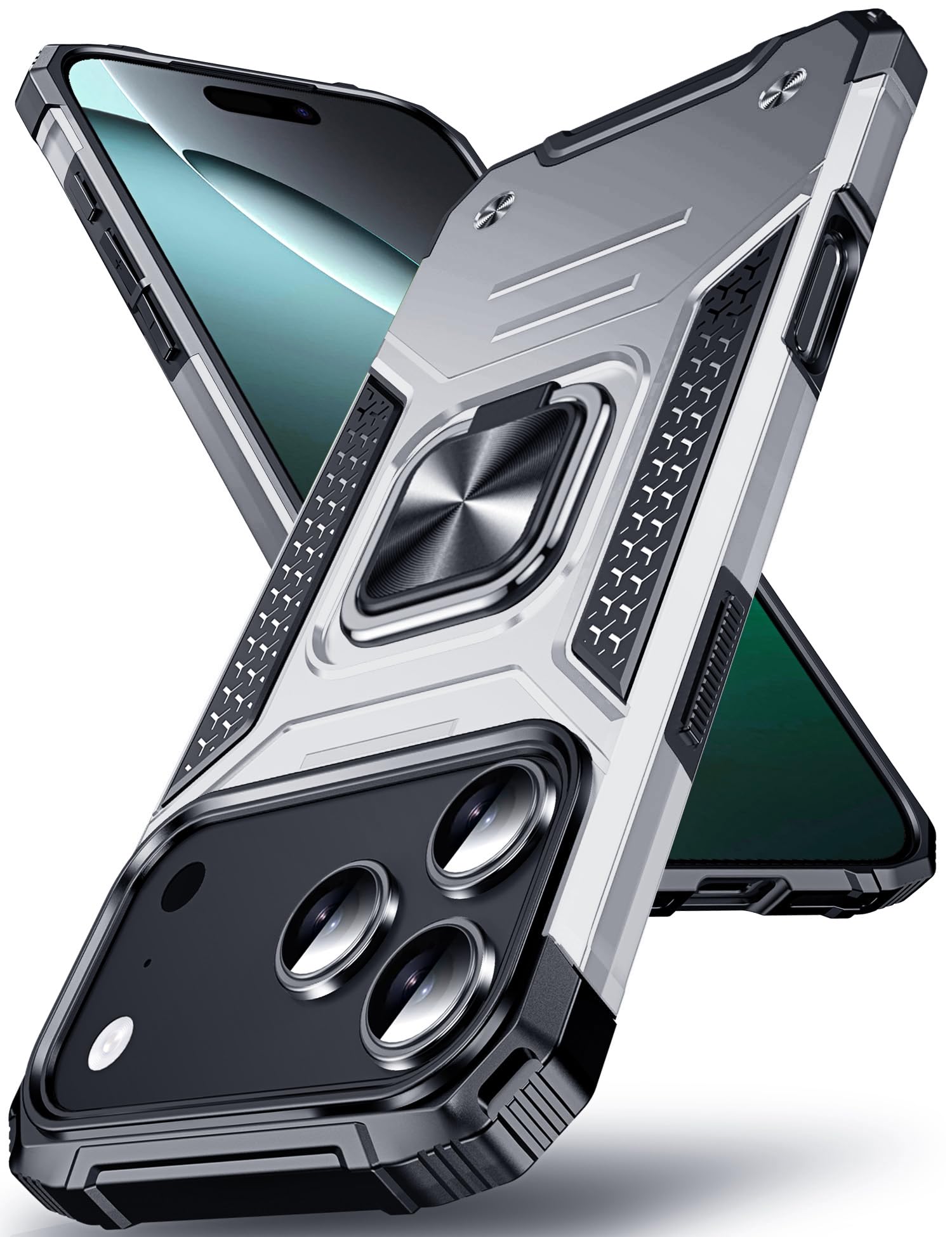 Coque iPhone 17 Pro Max antichoc de qualité militaire DASFOND Argent - 7