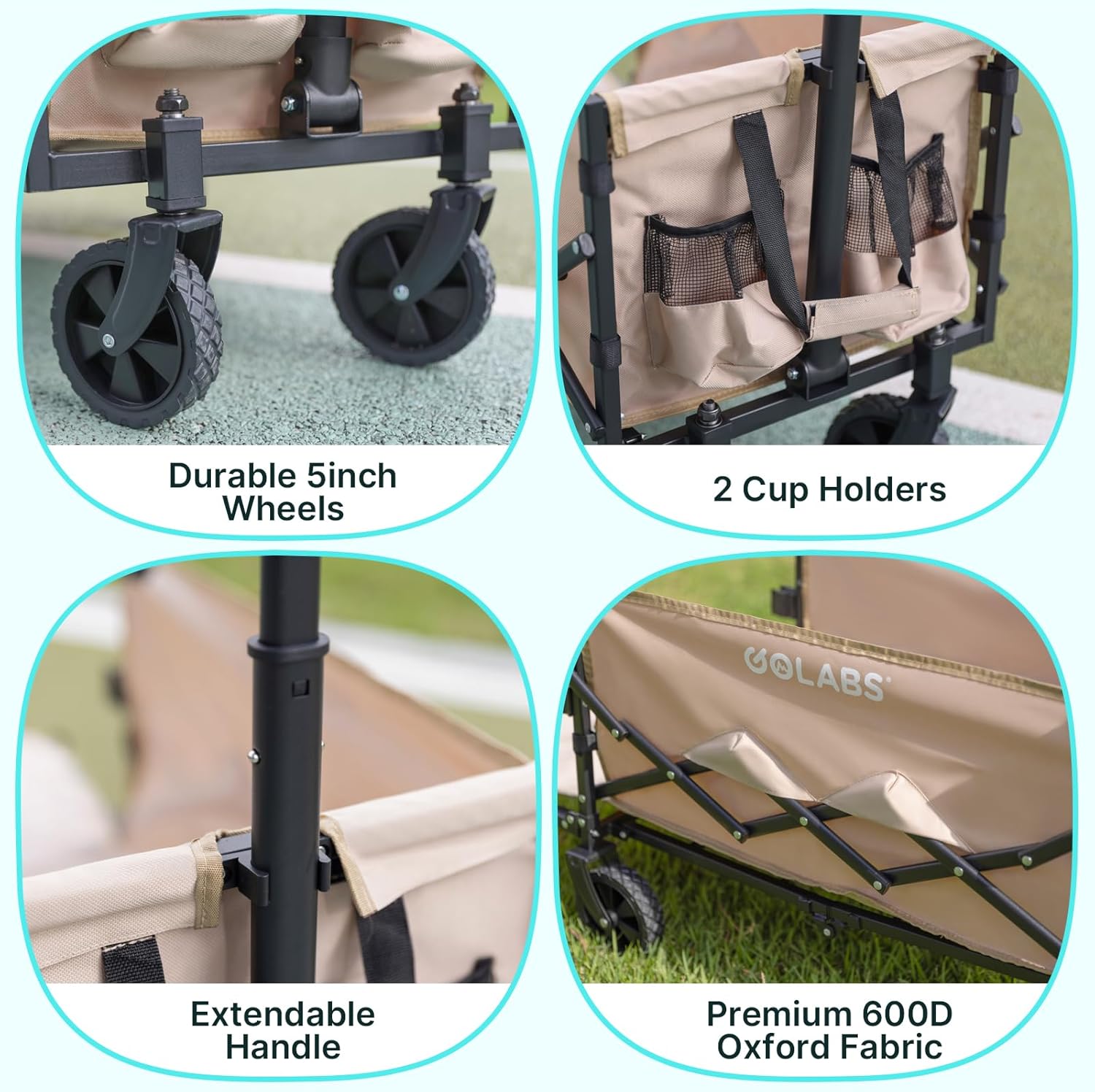 Versatile Collapsible Wagon: Heavy-Duty 350lb Capacity with Expandable Storage for All...