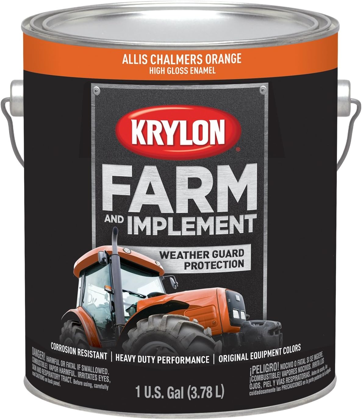 Krylon Farm & Implement Brush On-Paint, High Gloss, Allis Chalmers Orange, 1 Gallon