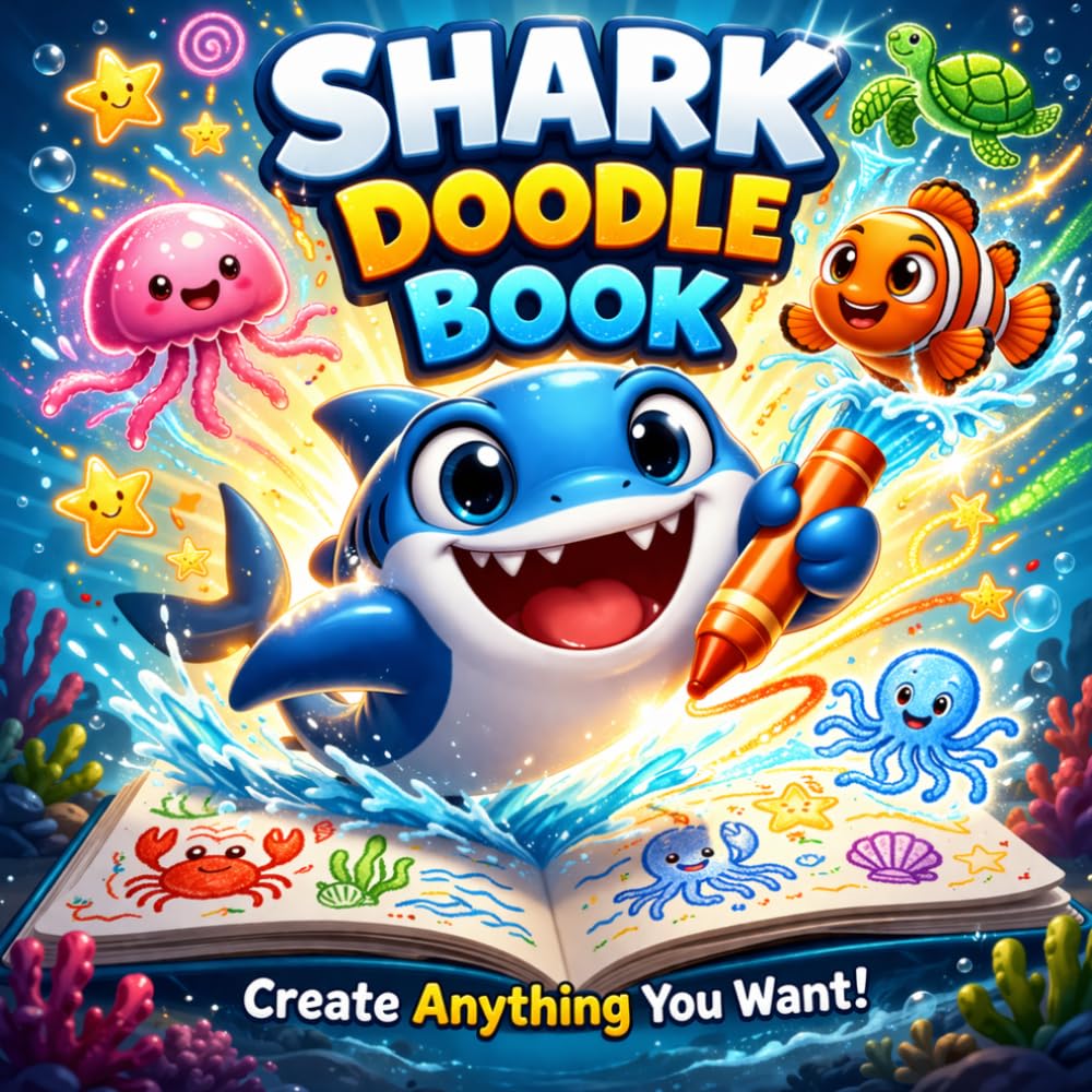 SHARK DOODLE BOOK: A Fun and Interactive Drawing Adventure for Kids Ages 4–8