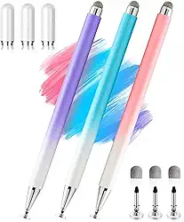 Caneta Stylus 2 em 1 Tab A9 para Samsung Galaxy Tab A9/A9+/7 Lite/A7/A8/A8 Plus, Stylus de alta sensibilidade e precisão para iPad/iPhone/Fire/Lenovo/Pixel Mesas Todos os Dispositivos Touch (Rosa +