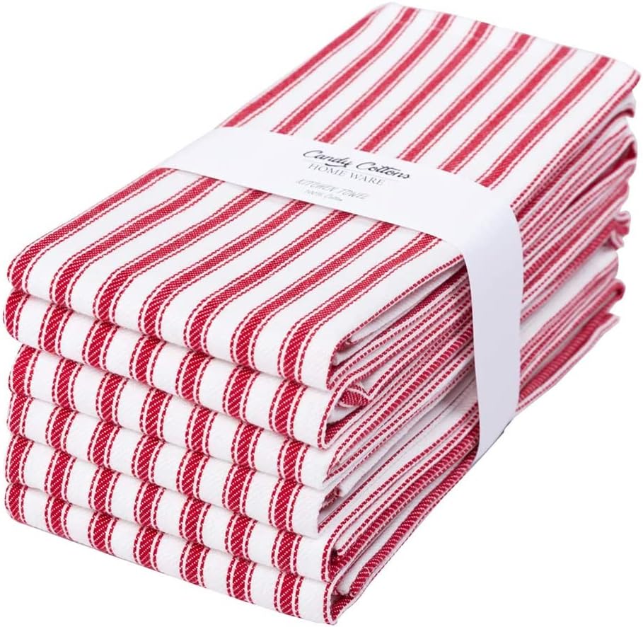 Candy Cottons Stripe Kitchen Towels Decor Hanging Loop Dish Towels Boho Stripe