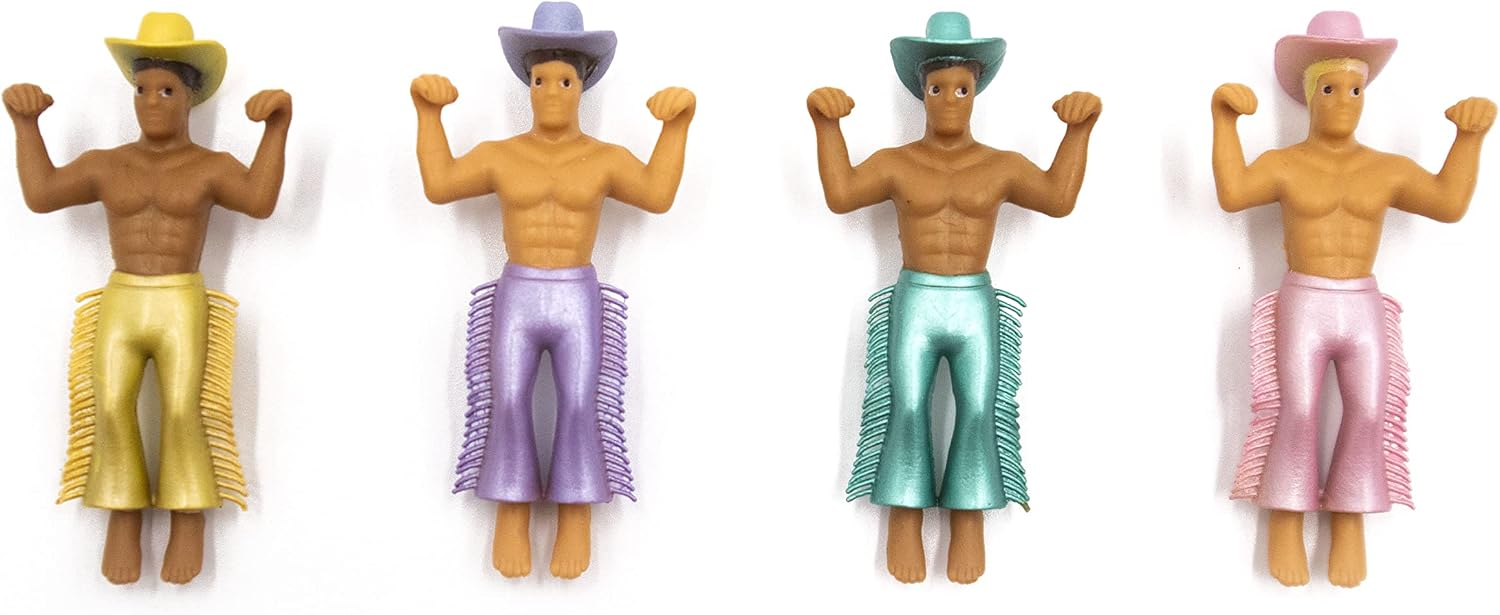NPW Drinking Buddies Disco Cowboys Drink Markers & Wine Glass Charms – Bachelorette Party Accessories, Girls’ Night & Cocktail Party Favors (4 Count)